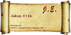 Jakus Erik névjegykártya