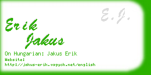 erik jakus business card